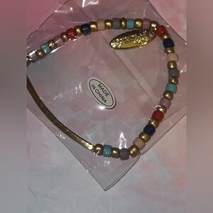 Plunder Multicolor Beaded Bracelet with Gold Accents